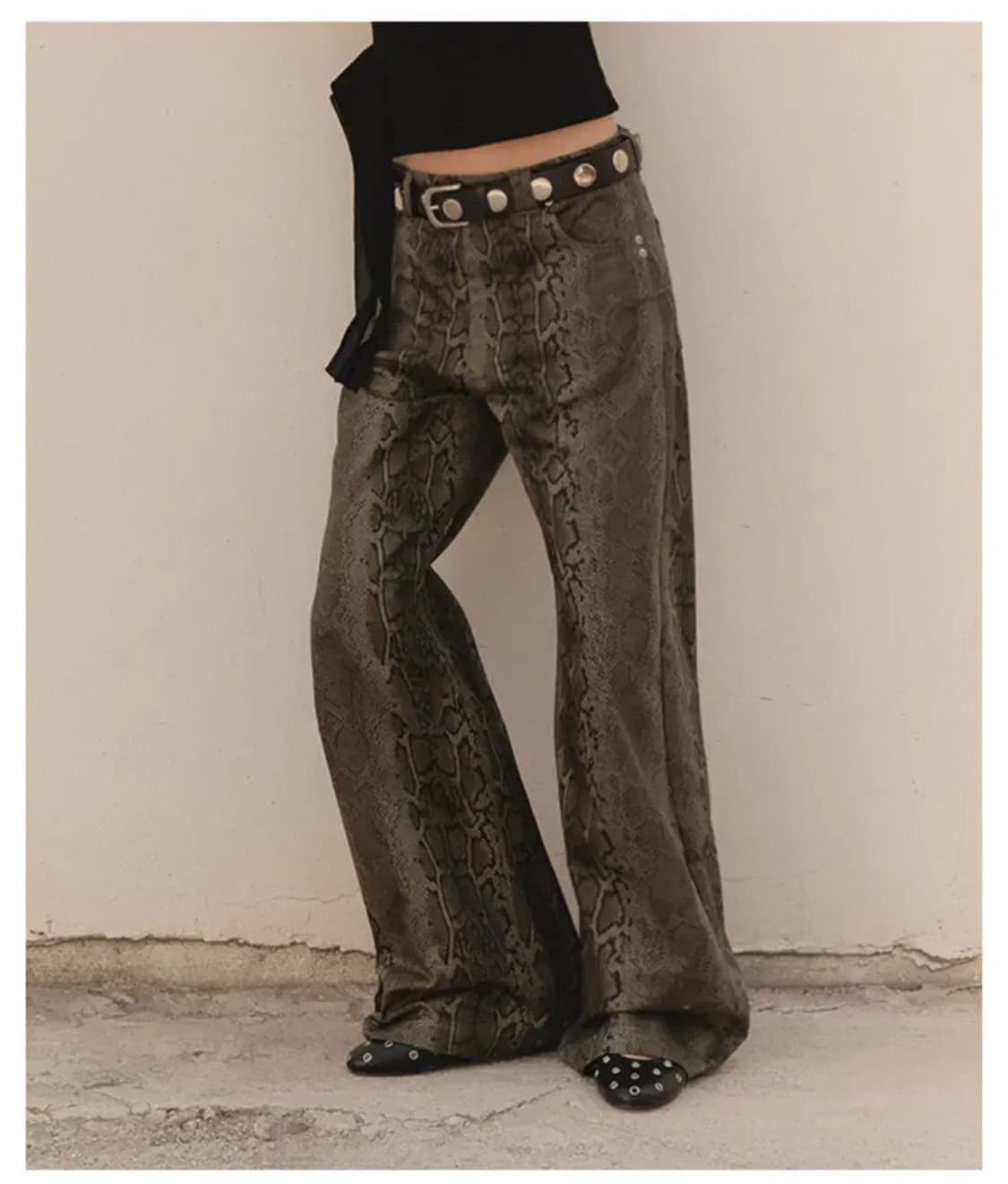 (택0 새상품)오데스 SNAKE EFFECT COTTON PANTS 상품이미지2