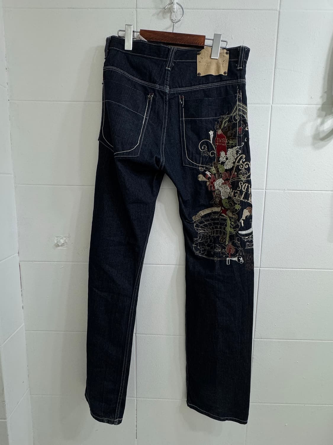 블러드 로즈 자수 스티치 데님 진  상품이미지6