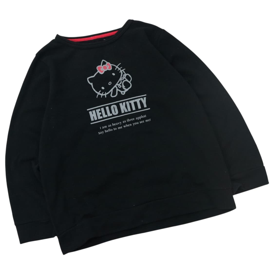 산리오 헬로키티 빈티지 블랙 그래픽 기모 맨투맨 상품이미지1