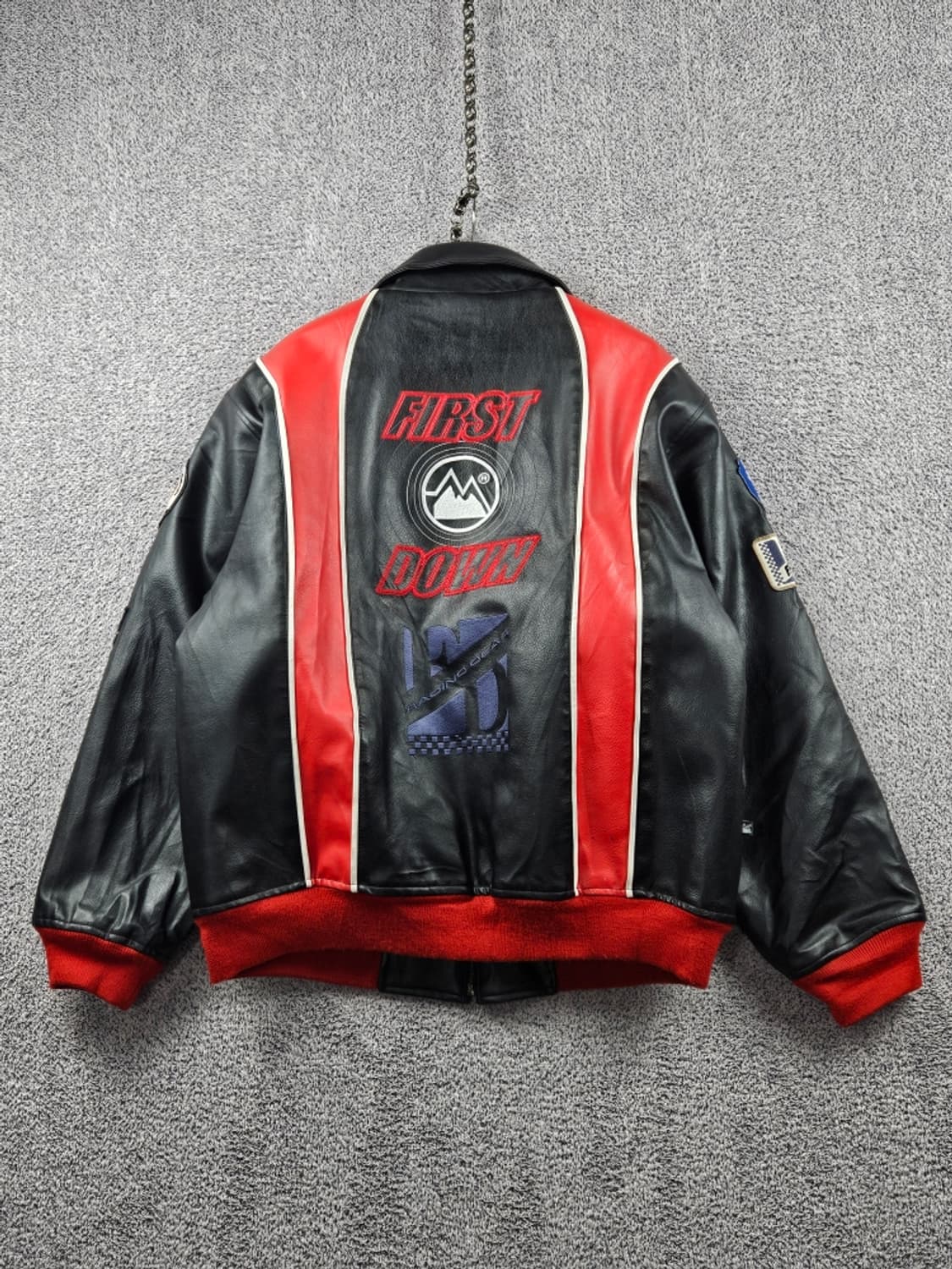 퍼스트 다운 레드트림 레이싱 기어 터보 풀 가죽자켓 (L) / 11107 상품이미지1