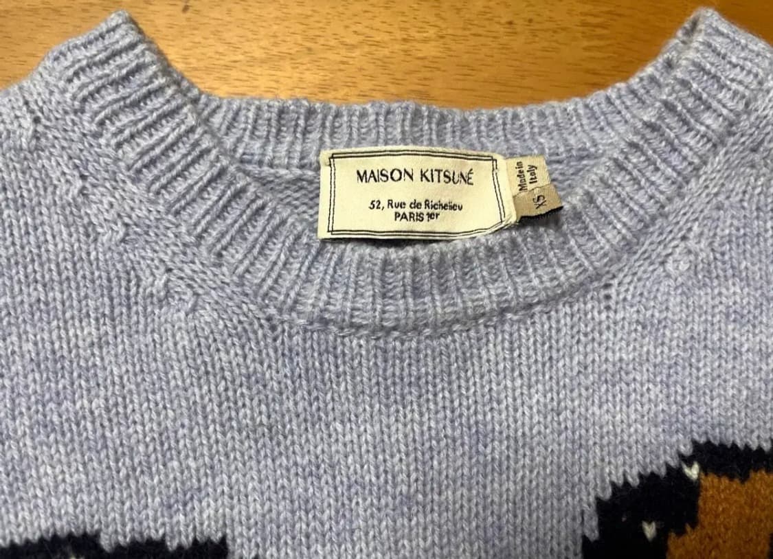 Maison Kitsune 메종키츠네 폭스헤드 비앙카블루 스웨터_XS 사 상품이미지2