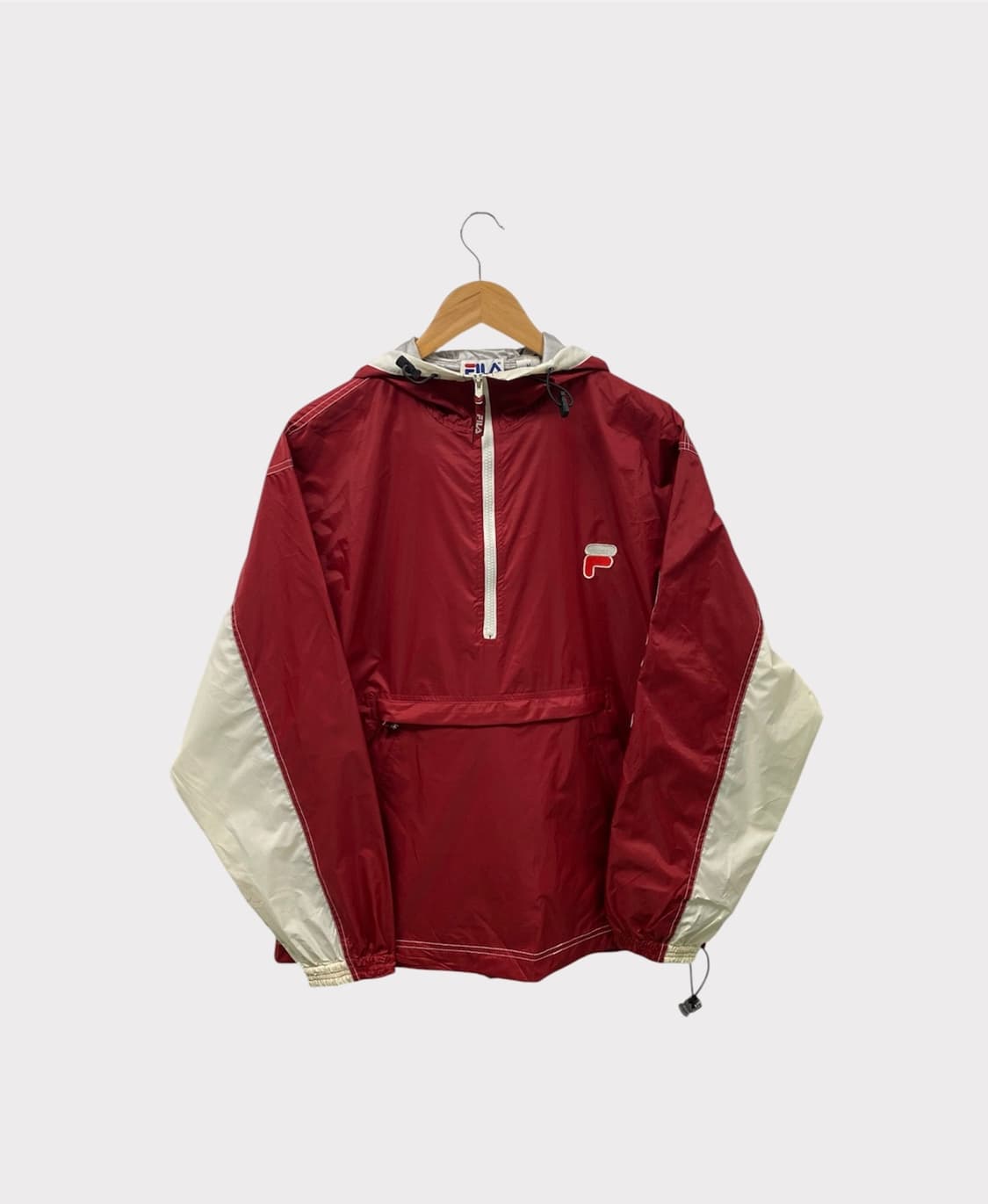 휠라 헤리티지 레드 아노락 바람막이 M 상품이미지1