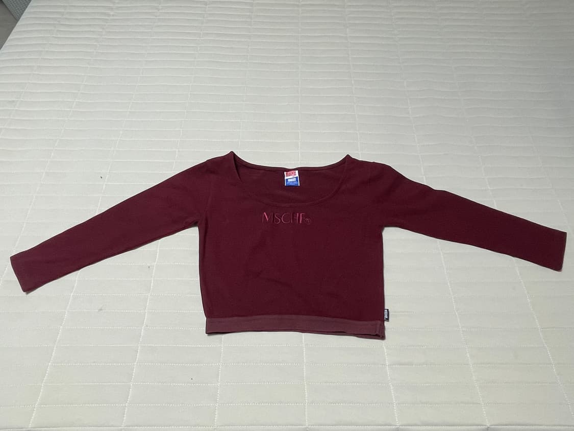 [새상품]구버전 미스치프 18fw 핏티드 웨이스트 밴드 버건디 M 상품이미지5