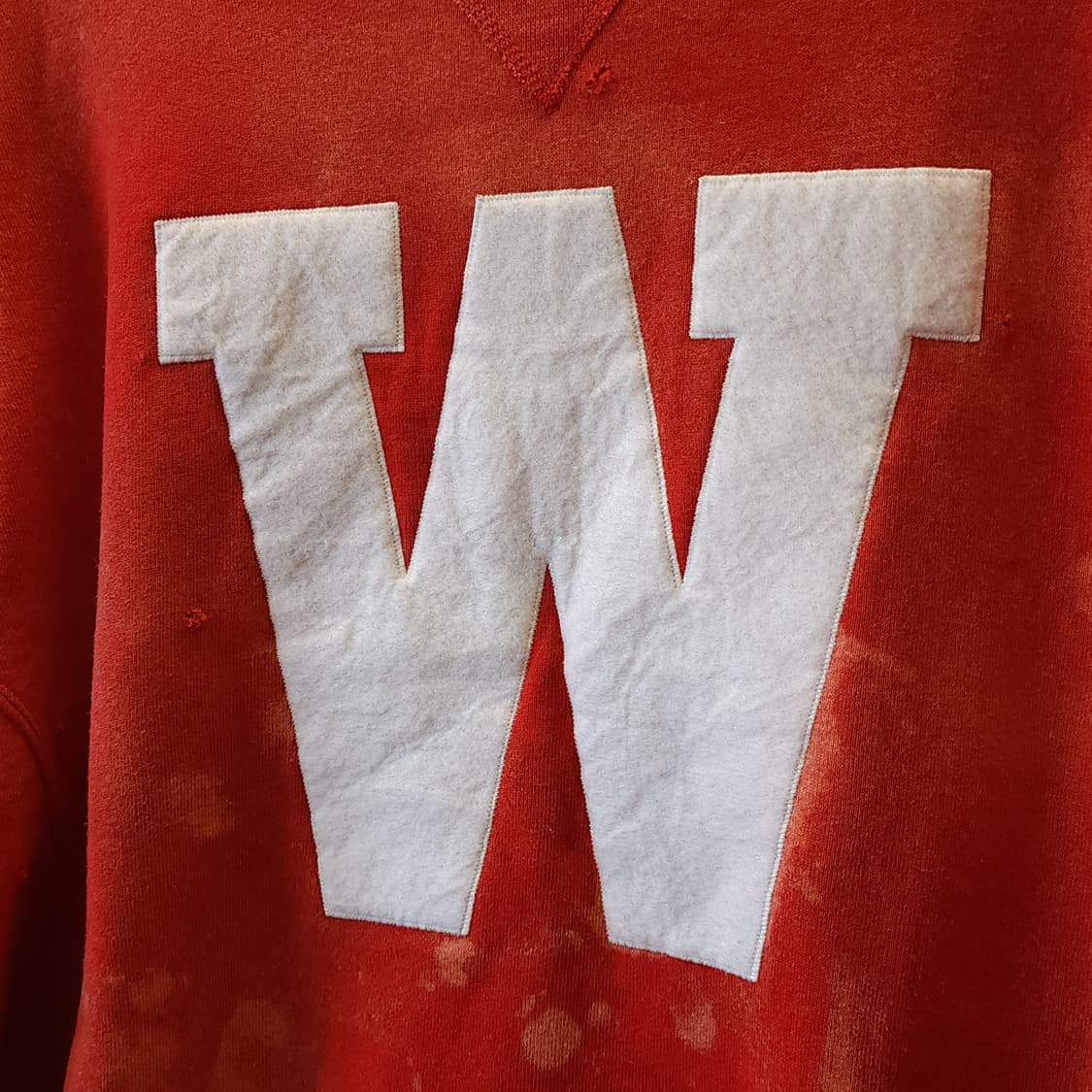 90s 러셀 후드 빈티지 스웻셔츠 썬페이딩 레드 L 상품이미지6