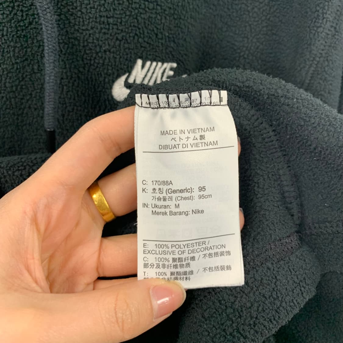 나이키 블랙 플리스 후드티 상품이미지5