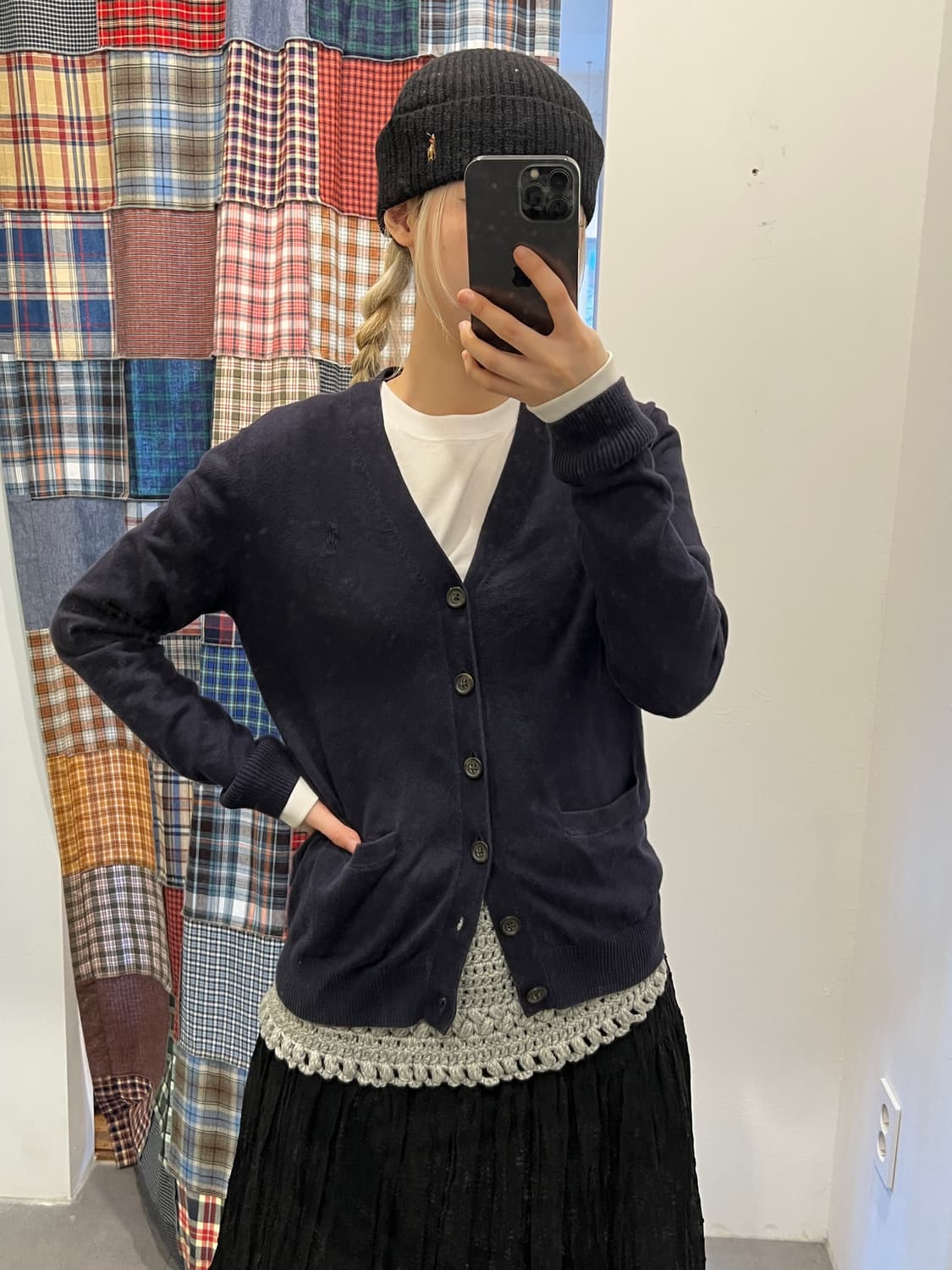 폴로 네이비 니트 카디건 상품이미지1