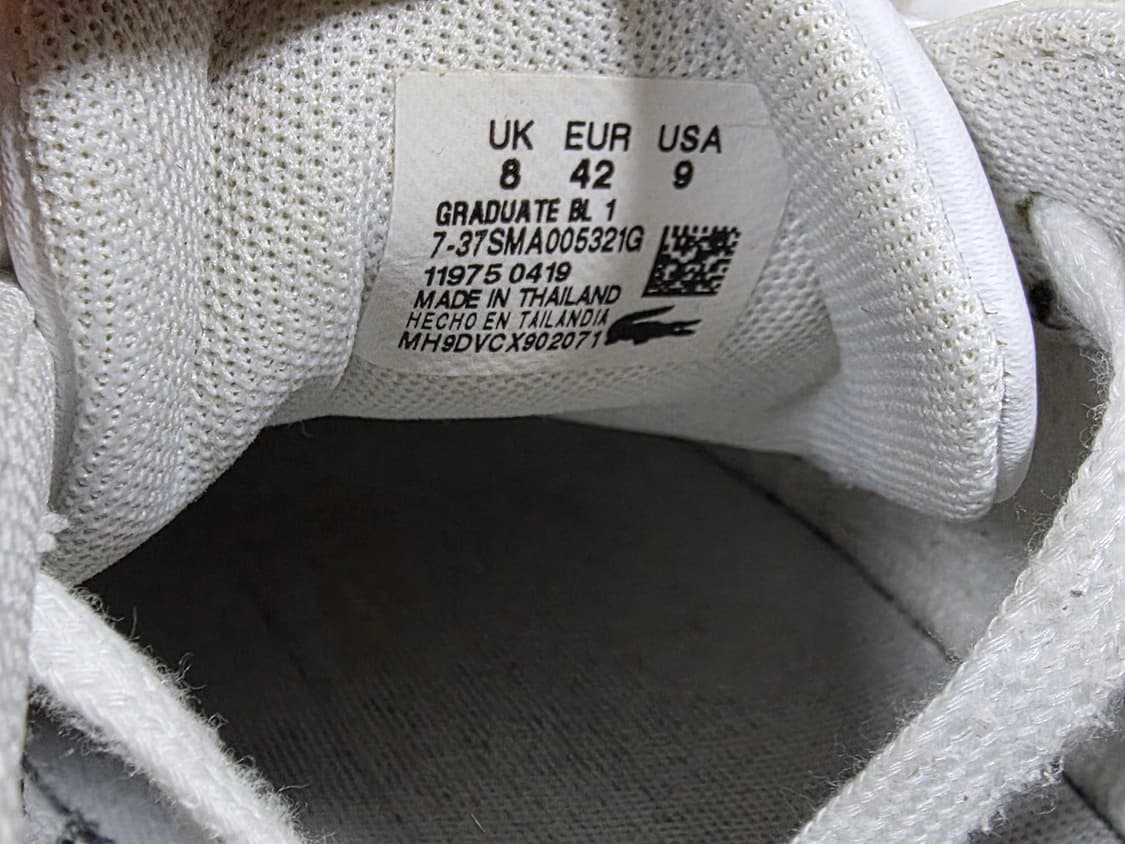 라코스테 흰색 스니커즈 [265~270mm] 상품이미지10