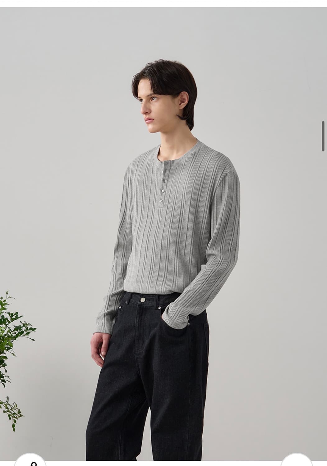 (XL) 드로우핏 리브드 헨리넥 티셔츠 [MELANGE] 판매 상품이미지6