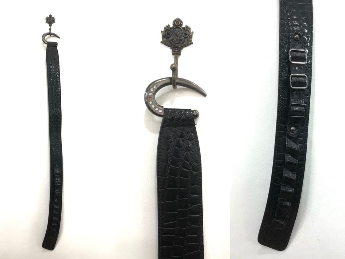 croc texture multi buckle harness belt   상품이미지2