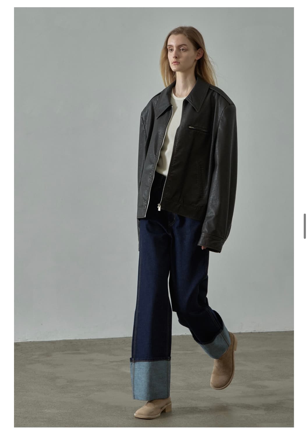 파사드패턴 빈티지레더재킷 다크브라운 M 상품이미지8