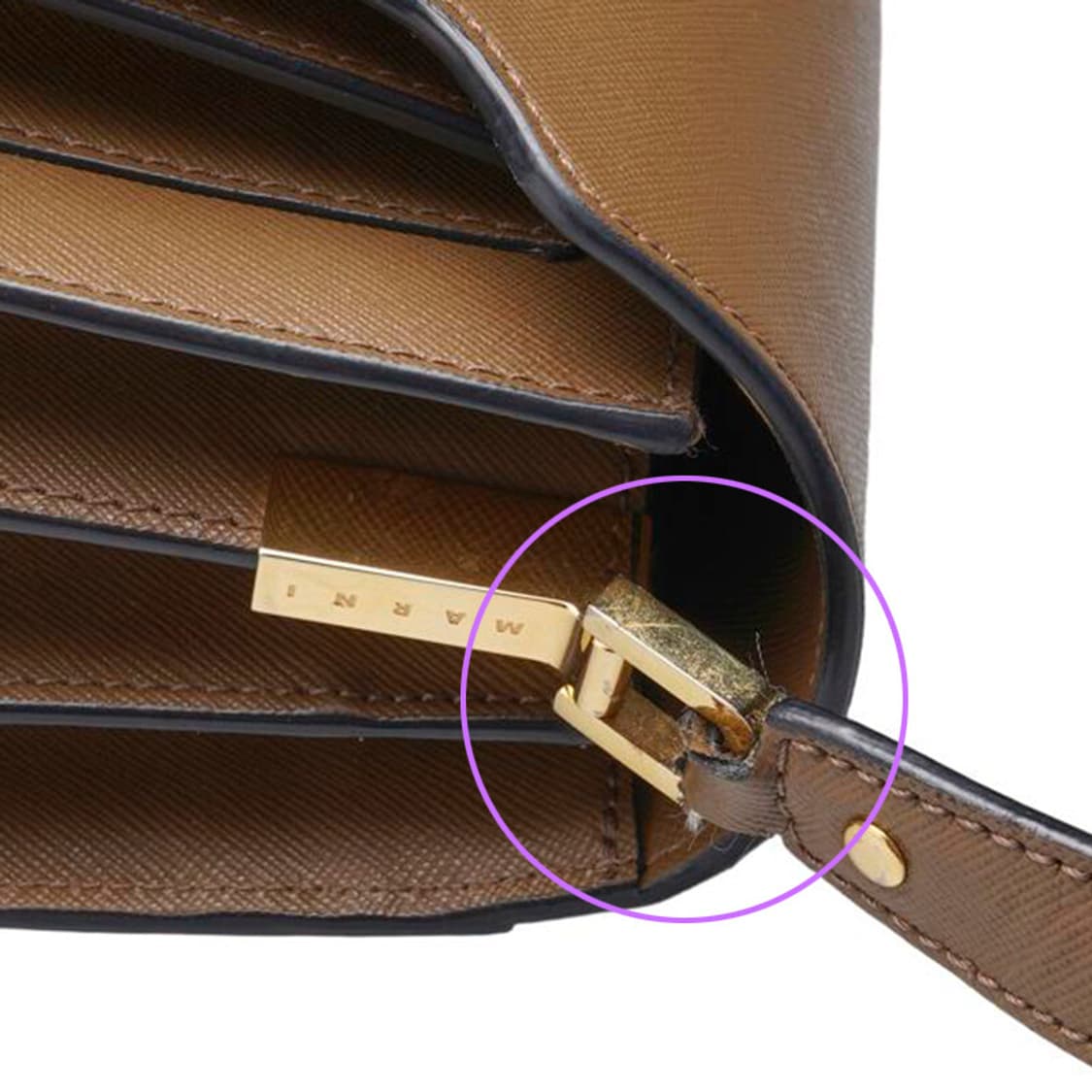 (중고) 마르니 브라운 사피아노 트렁크 미듐 숄더백 상품이미지8