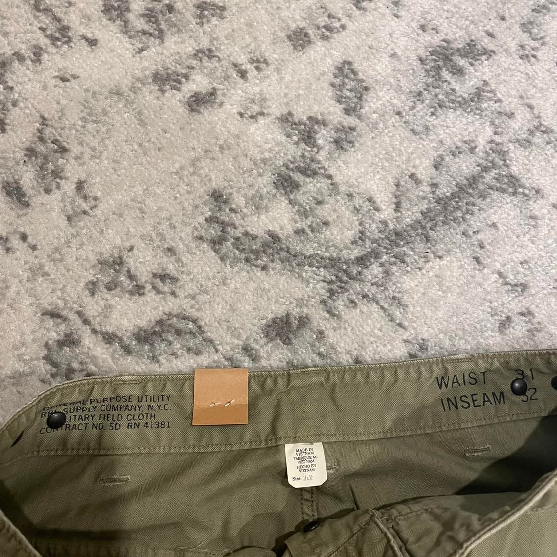 31/32 RRL 올리브 헤링본 퍼티그 팬츠 상품이미지4