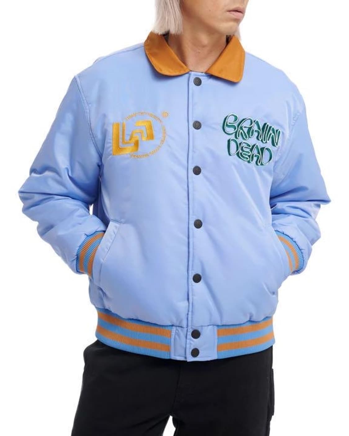 브레인데드 휴먼 하드웨어 새틴 자켓 봄버 상품이미지3