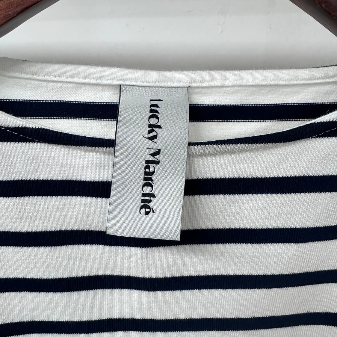 럭키마르쉐 스트라이프 크롭 긴팔 티셔츠 M사이즈 J33 상품이미지7