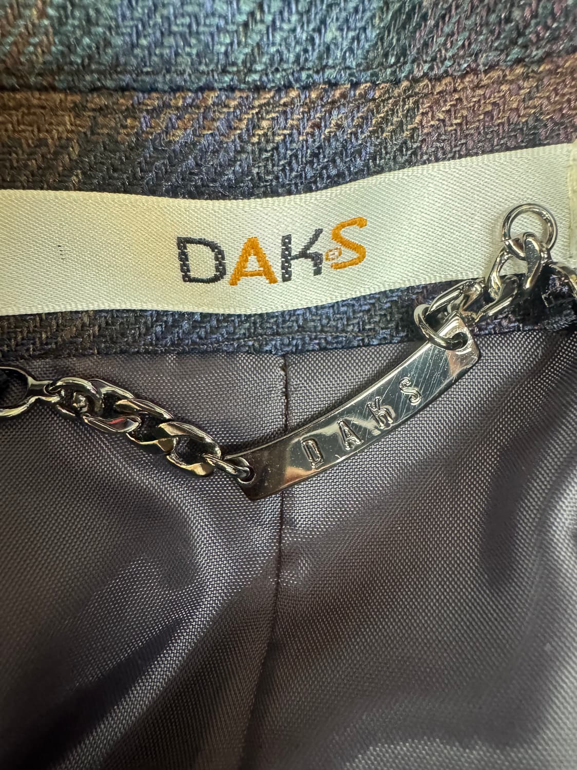 닥스x로버트 콜라보 노블 실크/마혼방 체크 자켓 95(M) 상품이미지5