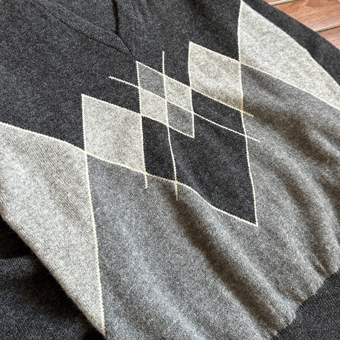 Aramis club v-neck argyle wool knit 상품이미지3