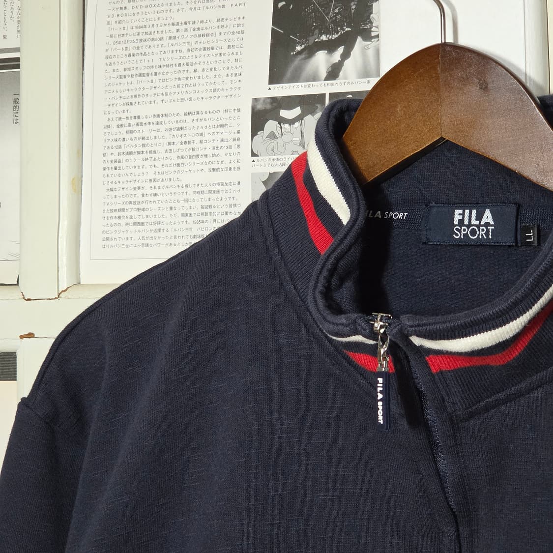 휠라 재팬 배색 아노락 반집업 맨투맨 상품이미지3