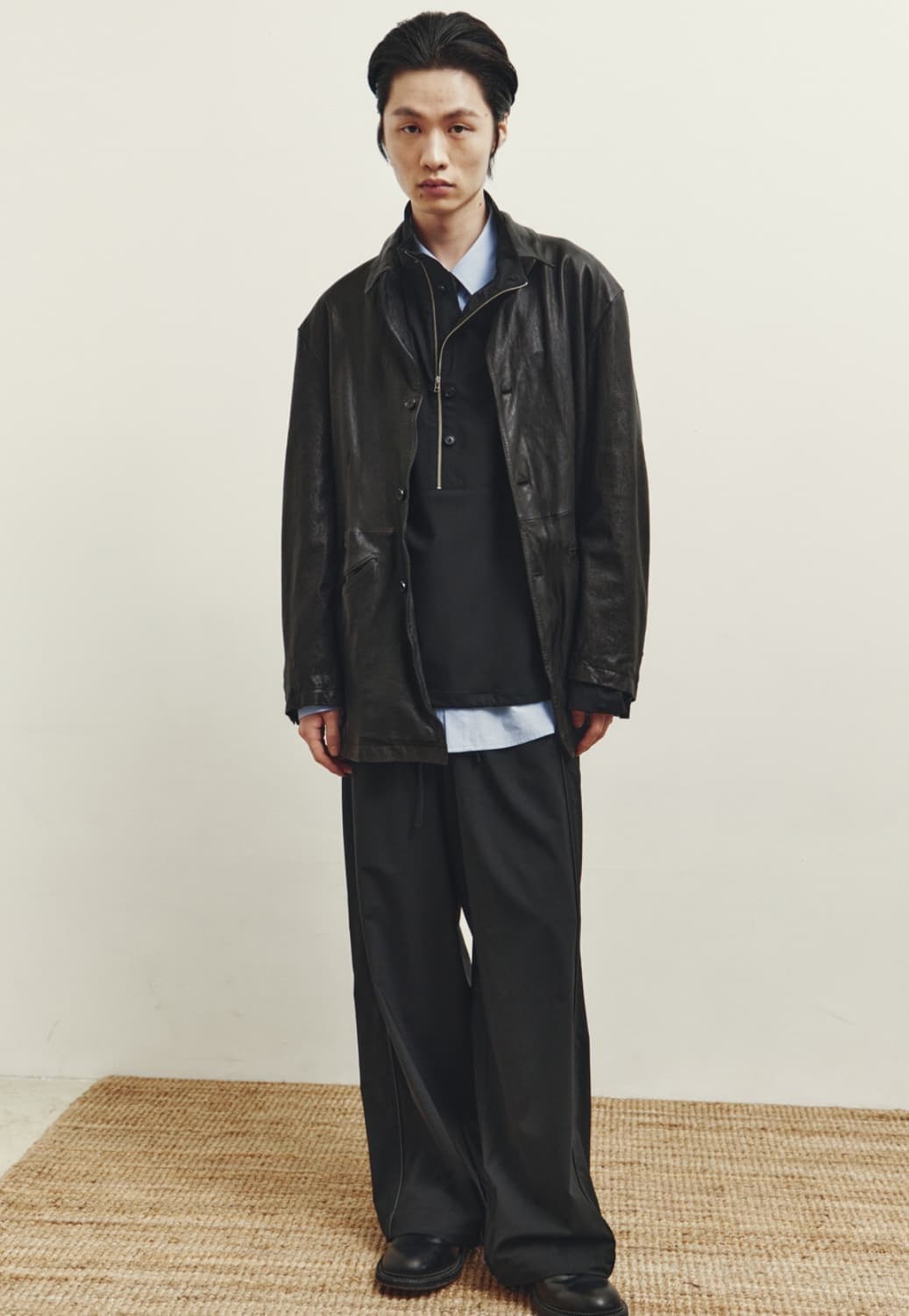 구매) 유스 워시드 레더 자켓 L 상품이미지1