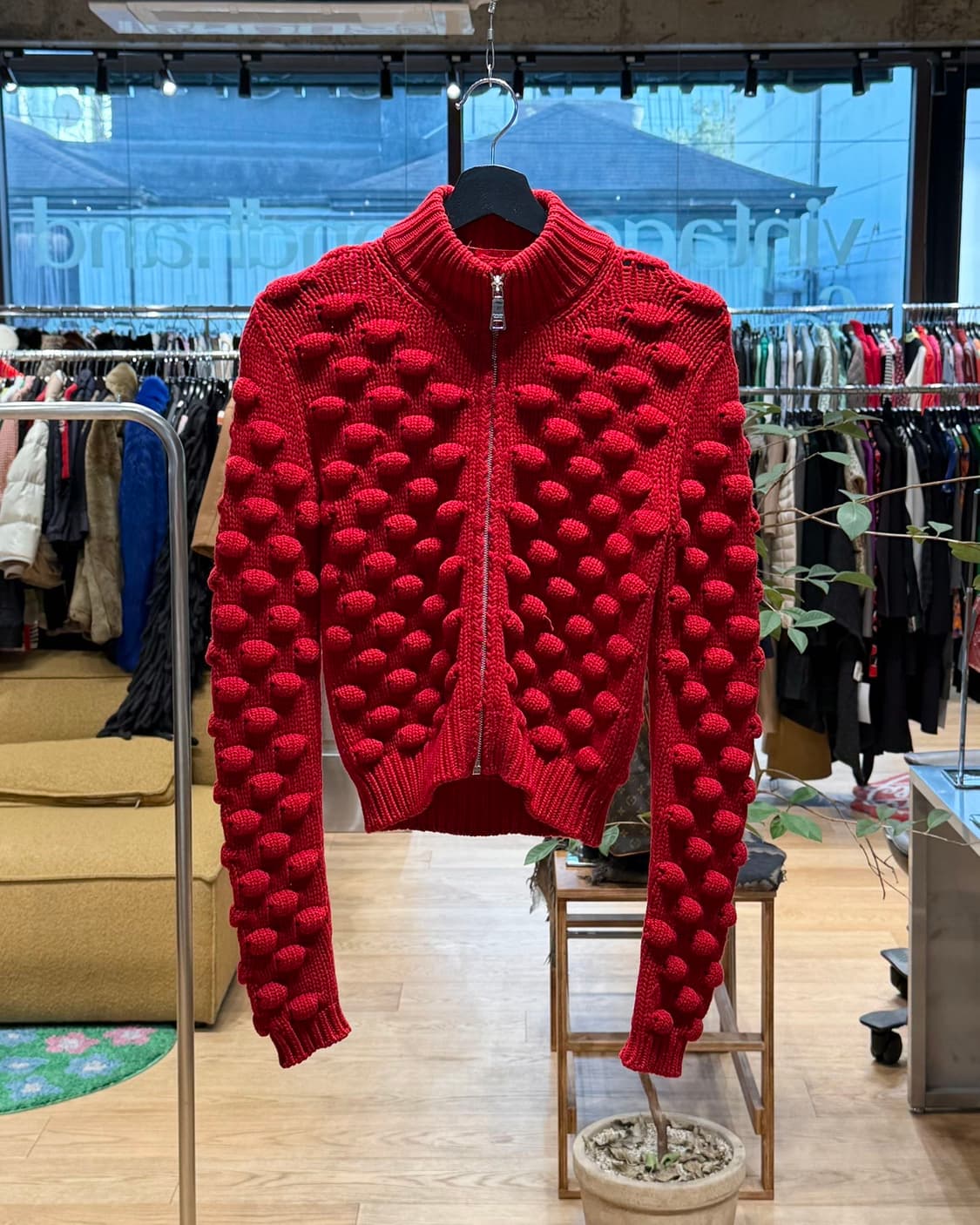 프라다 스포츠 레드 서클 니트 집업  상품이미지1