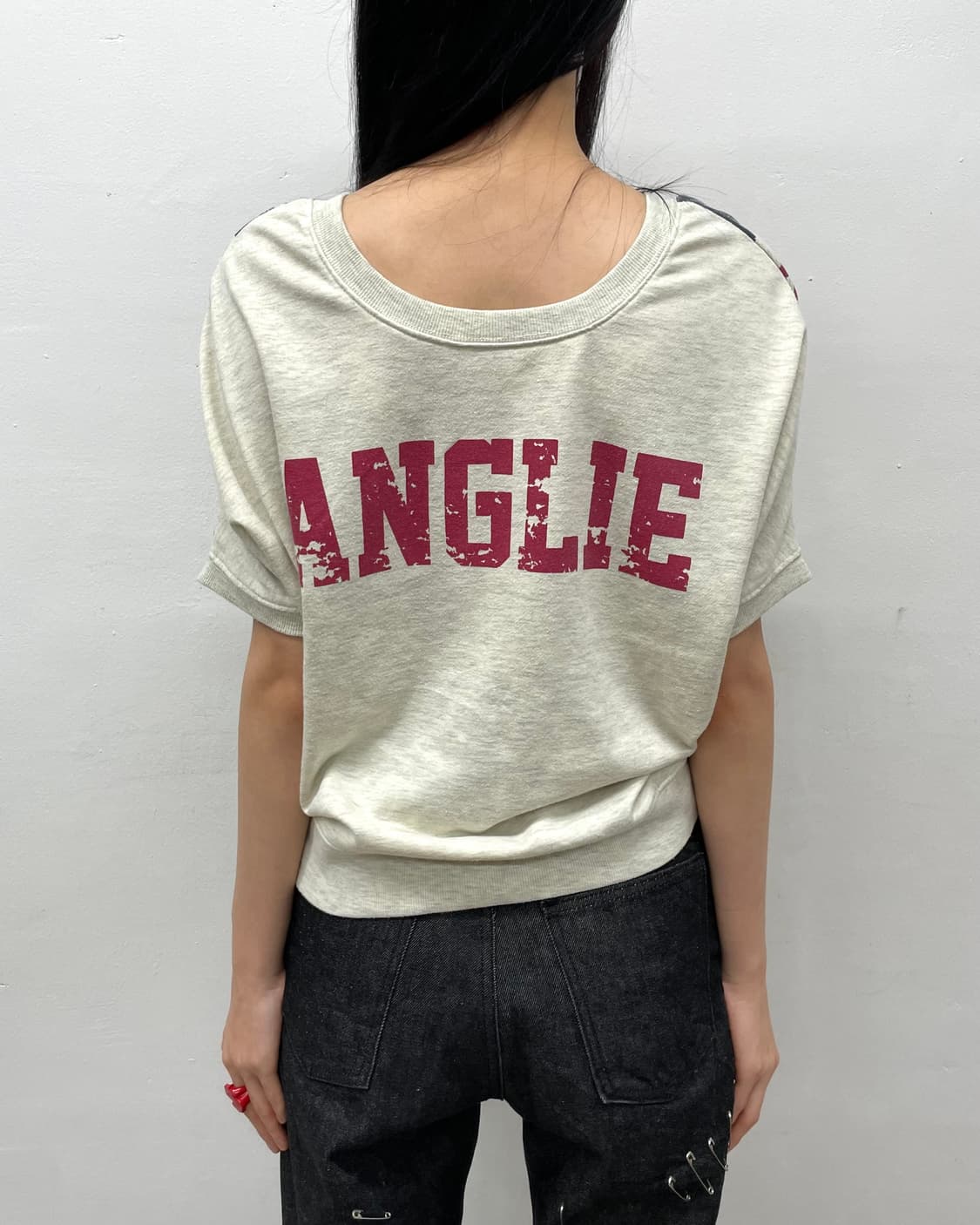  Big American flag washing ivory T-shirt 상품이미지5
