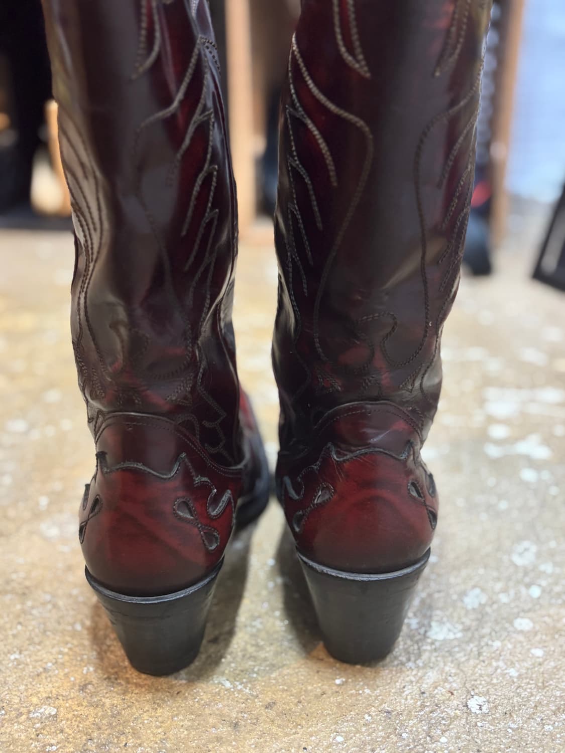 빈티지 웨스턴 부츠 버건디 상품이미지6
