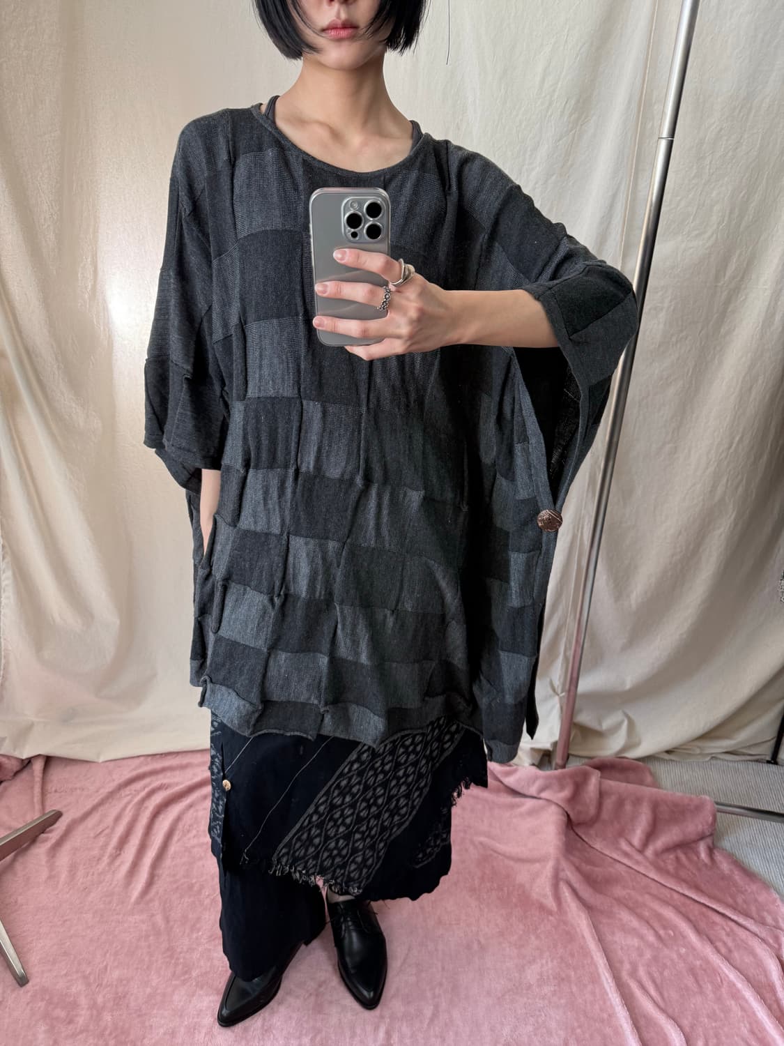 Koibito Misaki 루즈핏 니트 케이프 상품이미지4