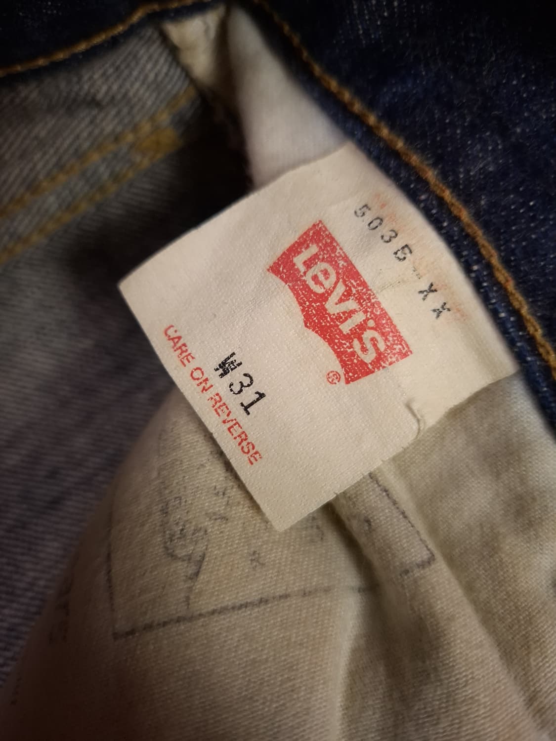 오리지날 90's 일본판 리바이스 503B 셀비지 데님진 상품이미지8