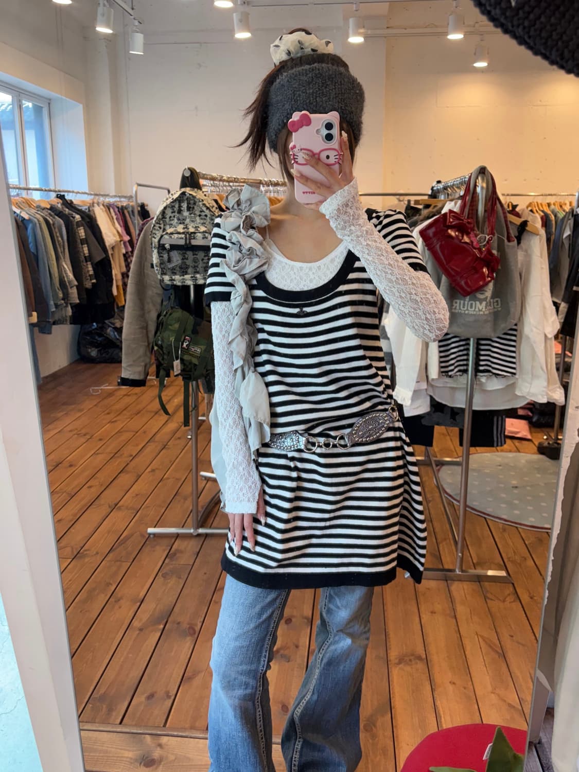 비비안웨스트우드 단가라 반팔 원피스(레드라벨) 상품이미지3