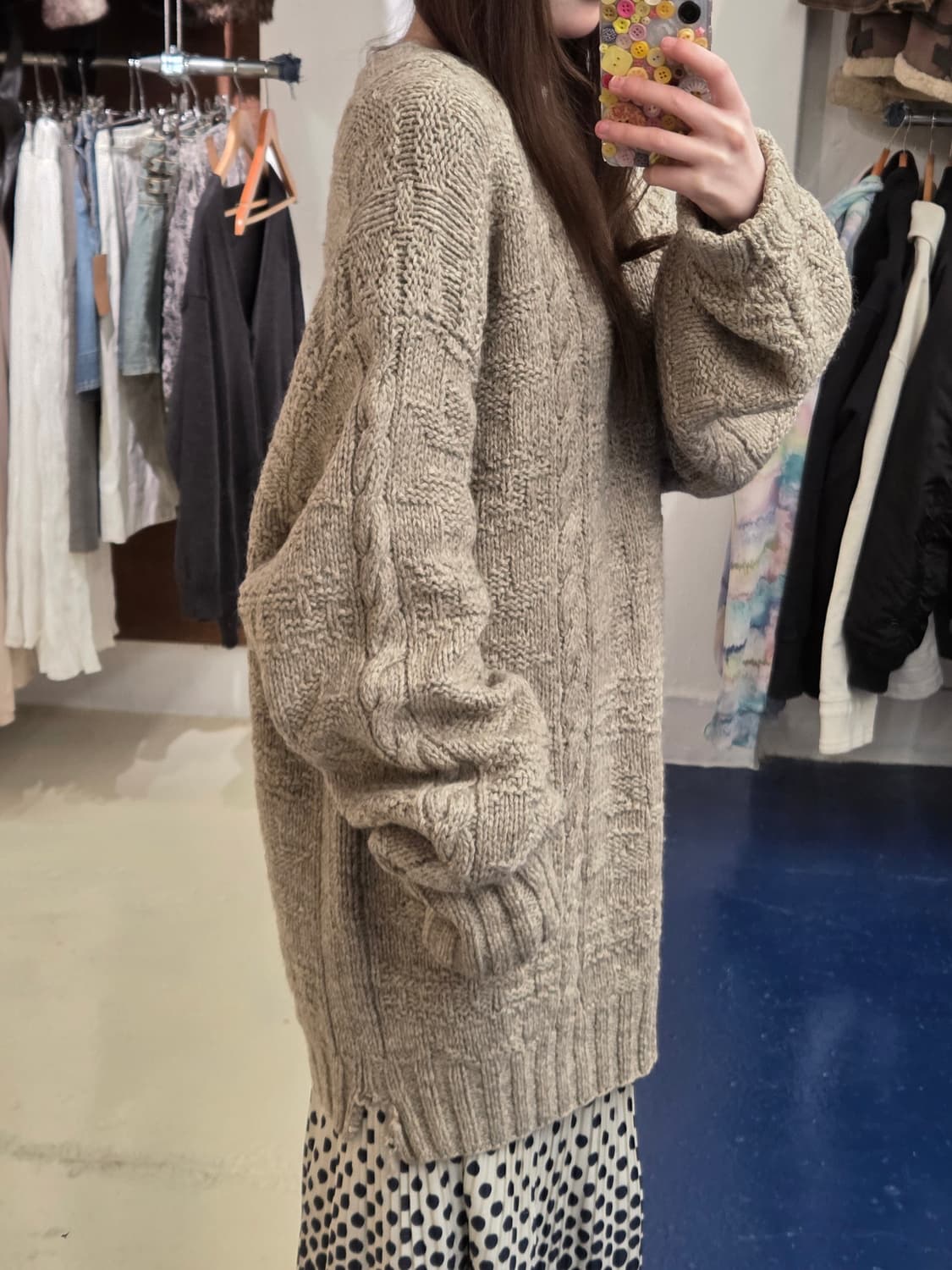 1990s PRL 폴로 랄프로렌 실크 린넨 핸드 니트 상품이미지2