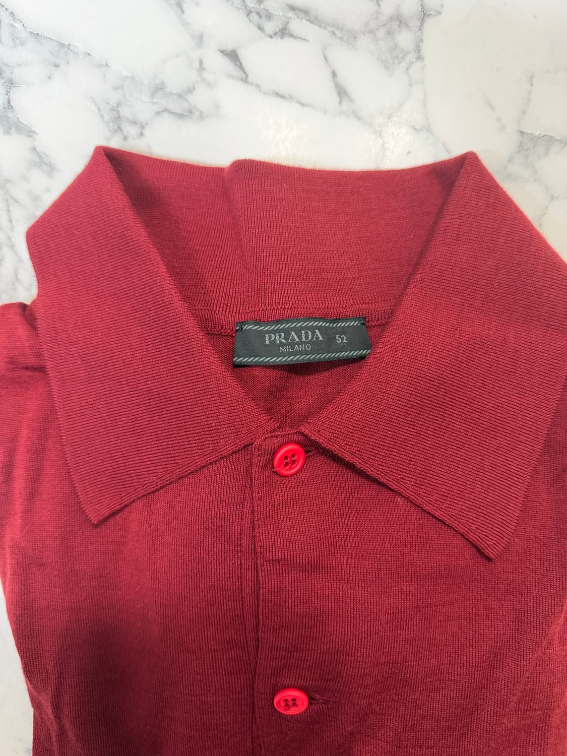 프라다 카라 니트 버건디 상품이미지2