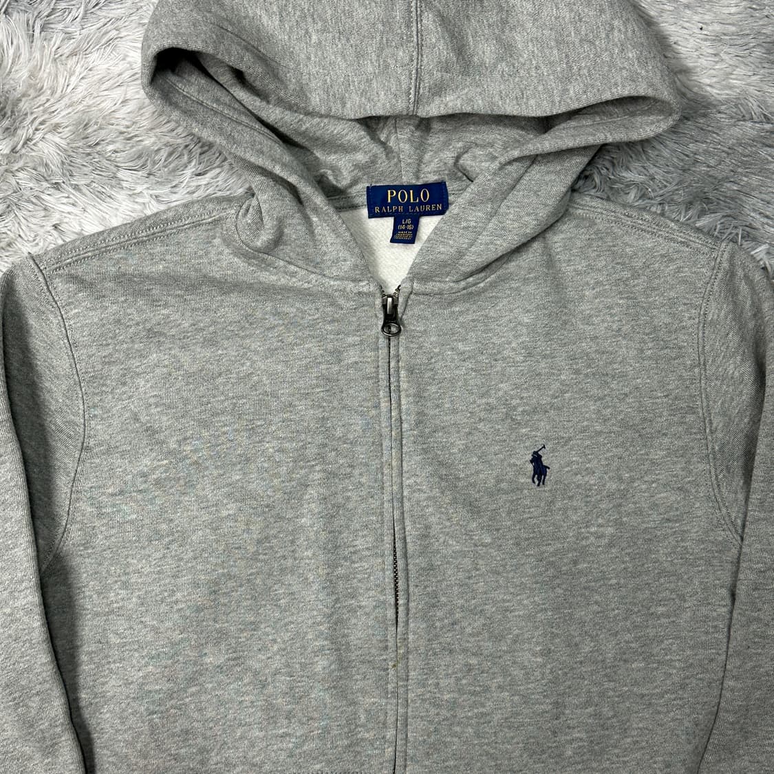 폴로랄프로렌 그레이 기모 후드집업 L 상품이미지2