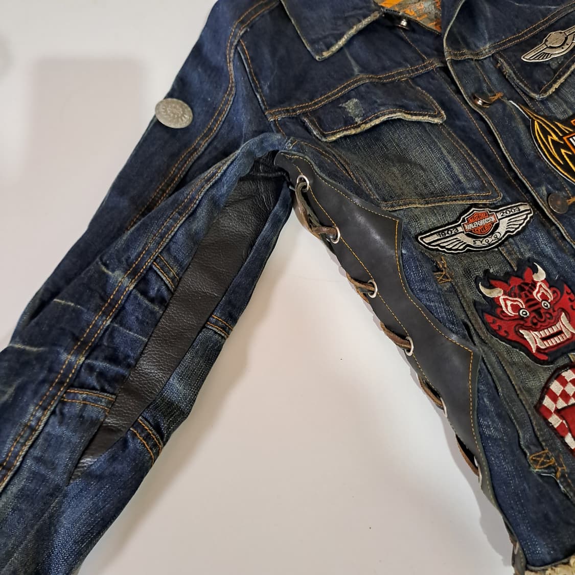 (택포) 할리패치 커스텀 데님자켓 95 B137 상품이미지8