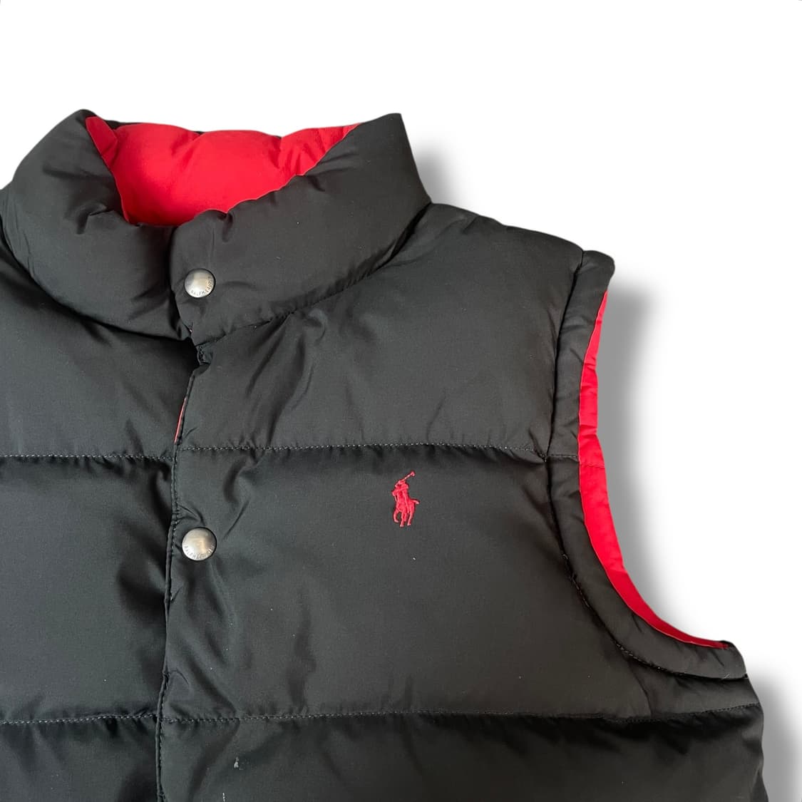 폴로 랄프로렌 리버시블 레드 포니 블랙 베스트 푸퍼 XL 상품이미지3