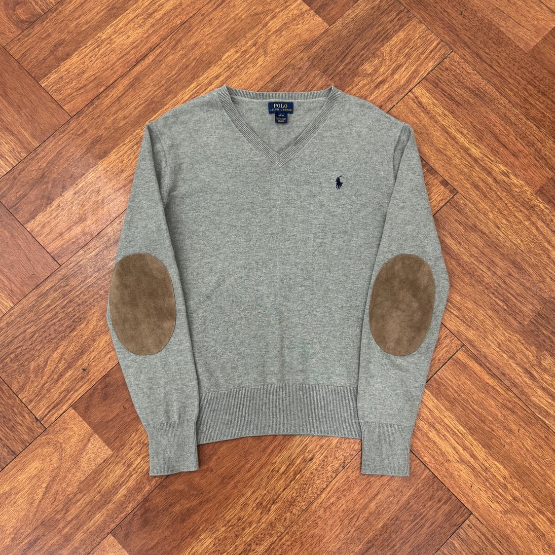 여성용 M 폴로 랄프로렌 V넥 패치 니트  상품이미지1