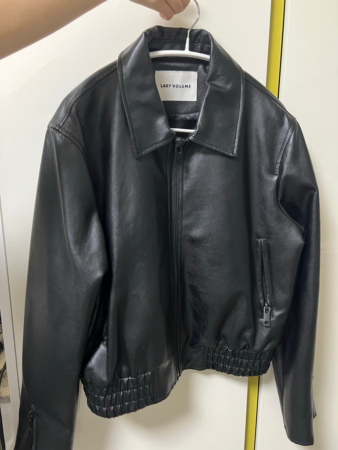 9020 비건레더 싱글밴딩 자켓 블랙 상품이미지2