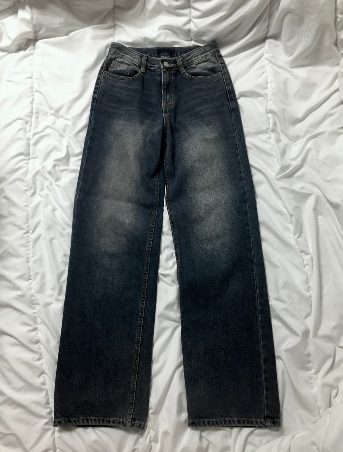 빈티지 로우라이즈 진청 워싱 데님 상품이미지2