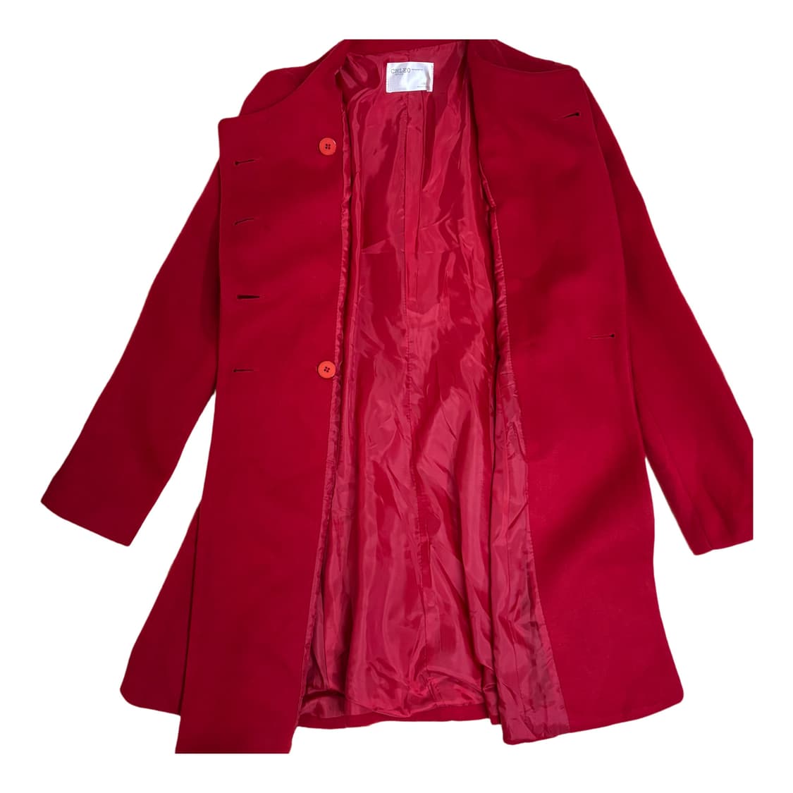 빈티지 클래식 레드 골드 더블 버튼 코트 상품이미지5