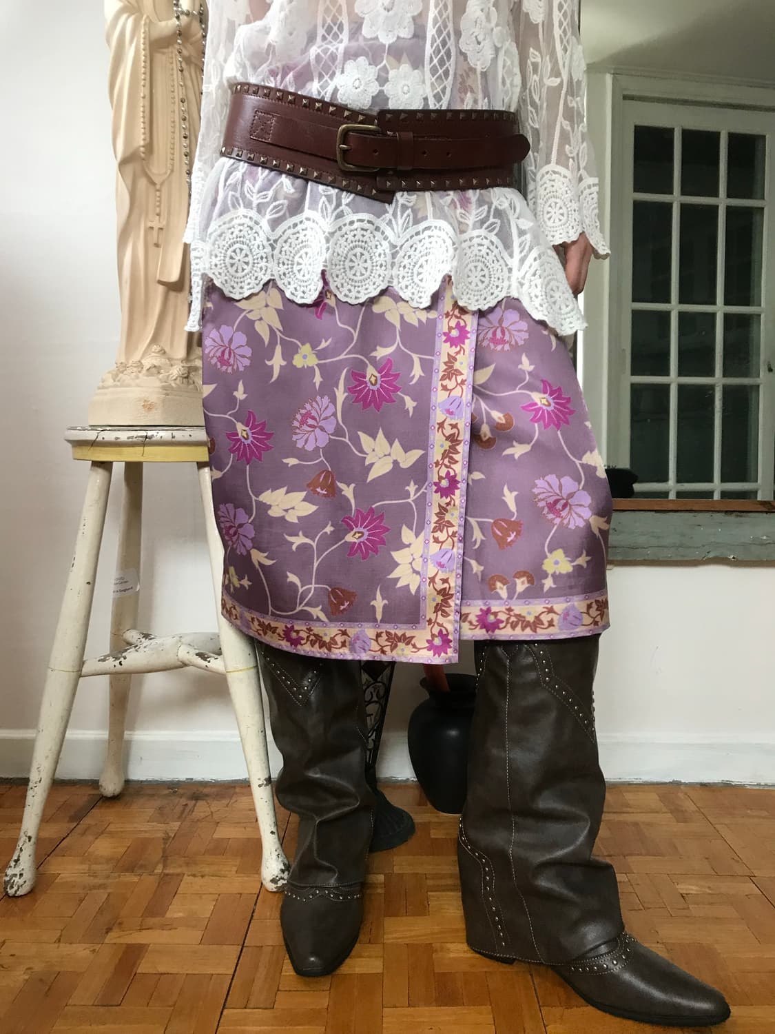 vintage pattern skirt (25inch) 상품이미지3