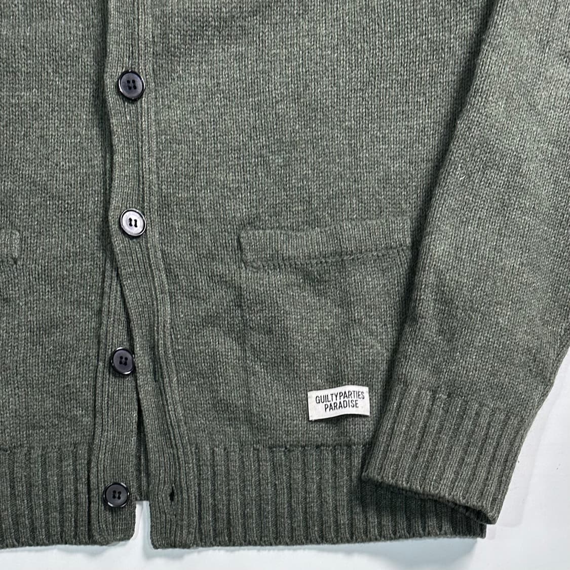 와코마리아 체인스티치 울 가디건 상품이미지3