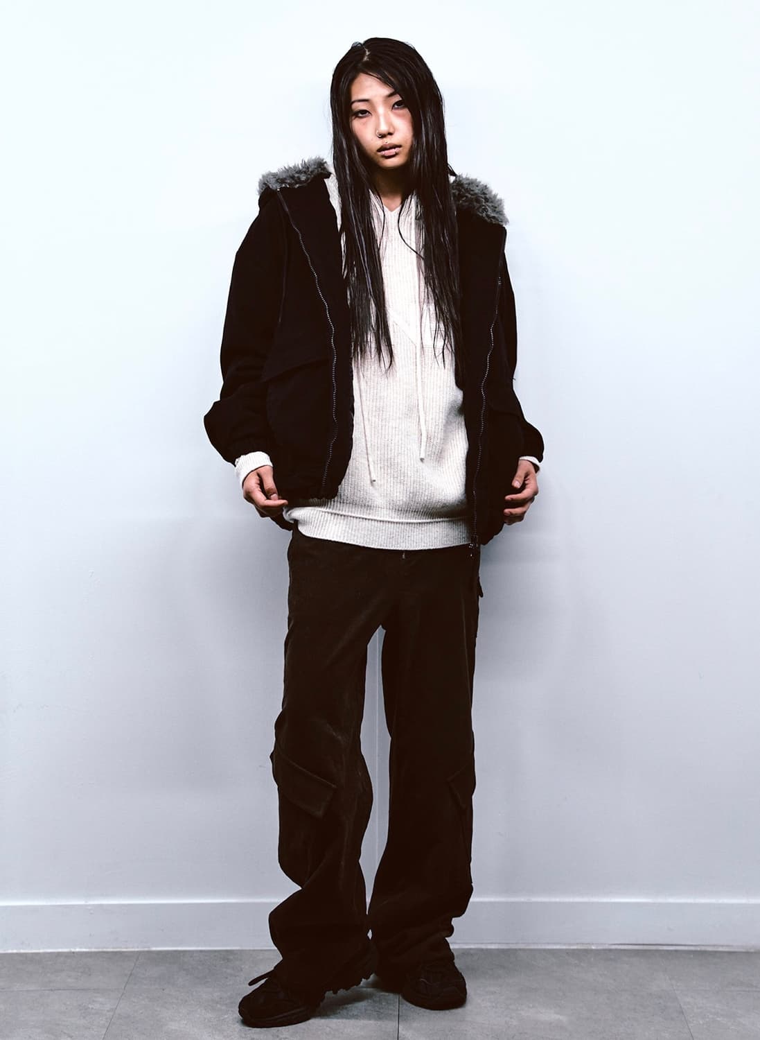 다이닛 deinet 피치 코튼 패디드 점퍼 블랙 패딩 상품이미지3