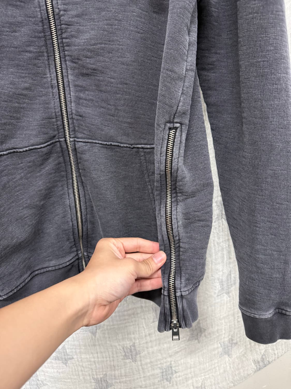 올세인츠 가먼트 다잉 사이드지퍼 후드집업 상품이미지3