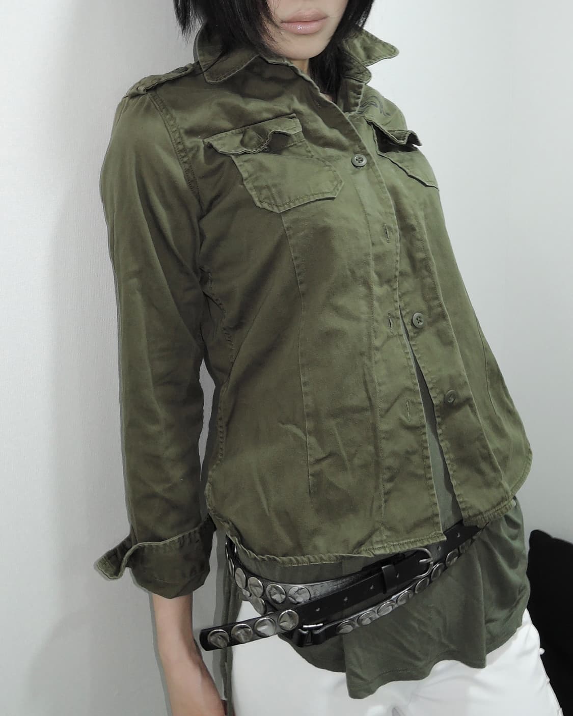 U.S.N. Stencil Military Utility Shirt 상품이미지5