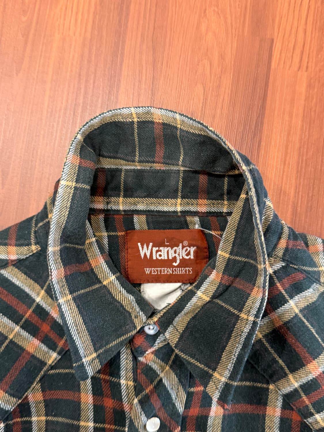 90s Wrangler 랭글러 플란넬 체크 웨스턴 셔츠 상품이미지8