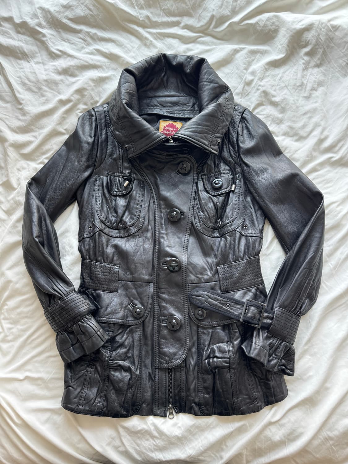 button leather jacket 버튼 가죽자켓 상품이미지2