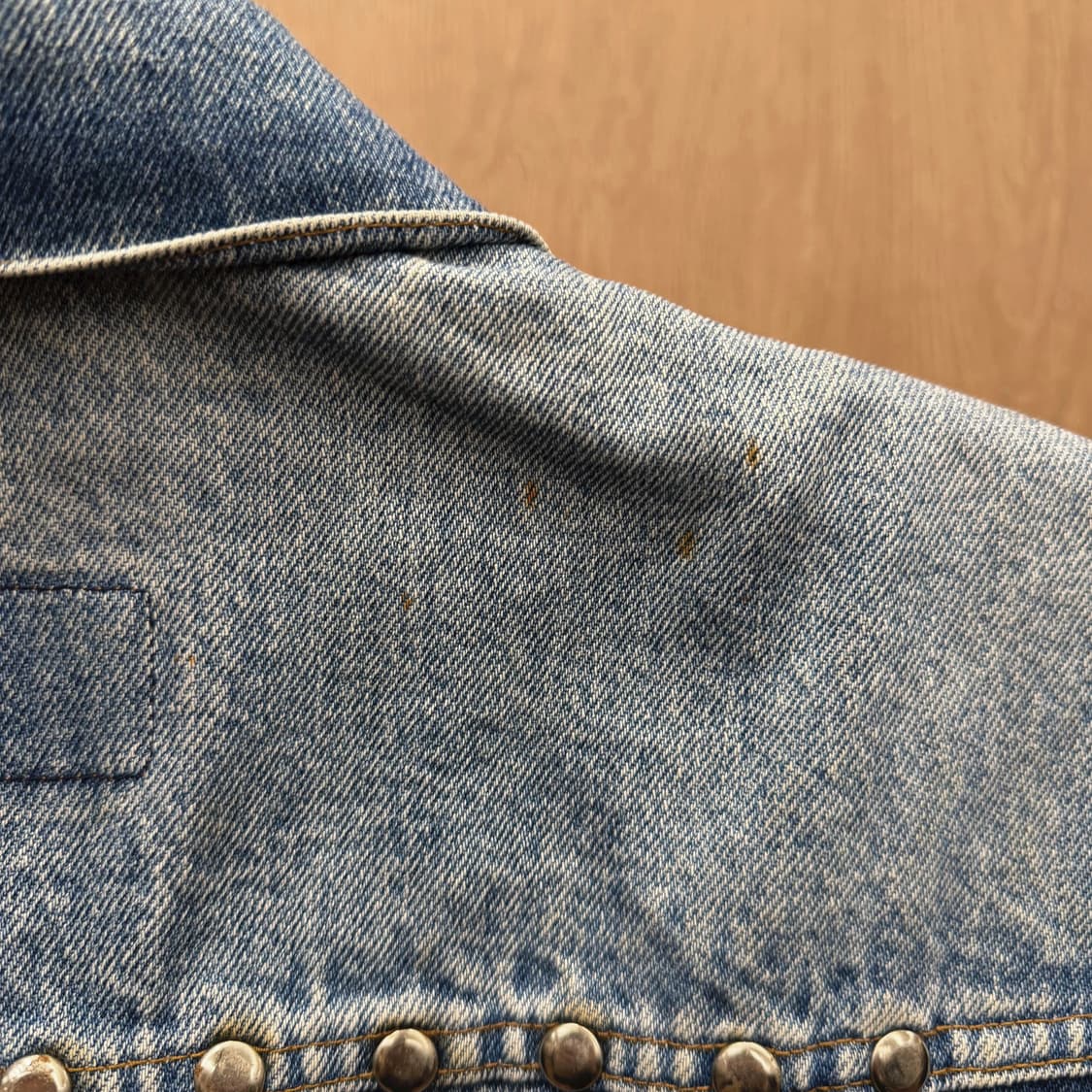 리바이스 데님 베스트 스터드 포켓 크롭 빈티지 디테일 블루 상품이미지8