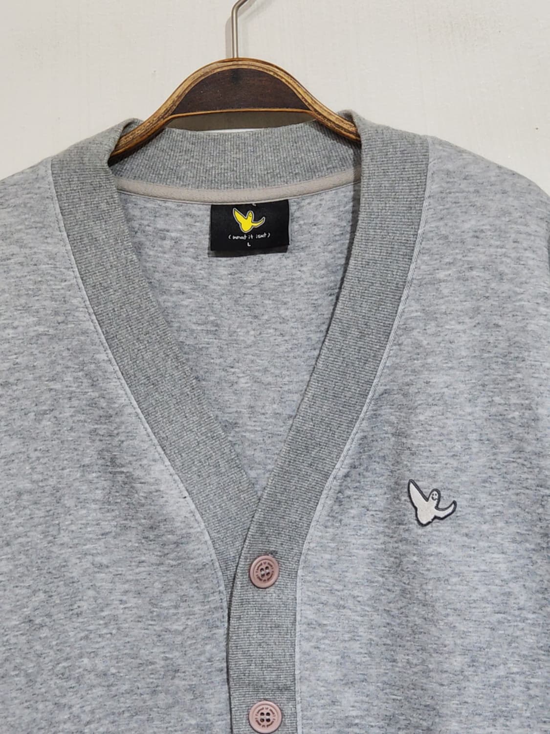 (L) 와릿이즌 가디건 그레이 브이넥 오버핏 캐주얼  상품이미지2