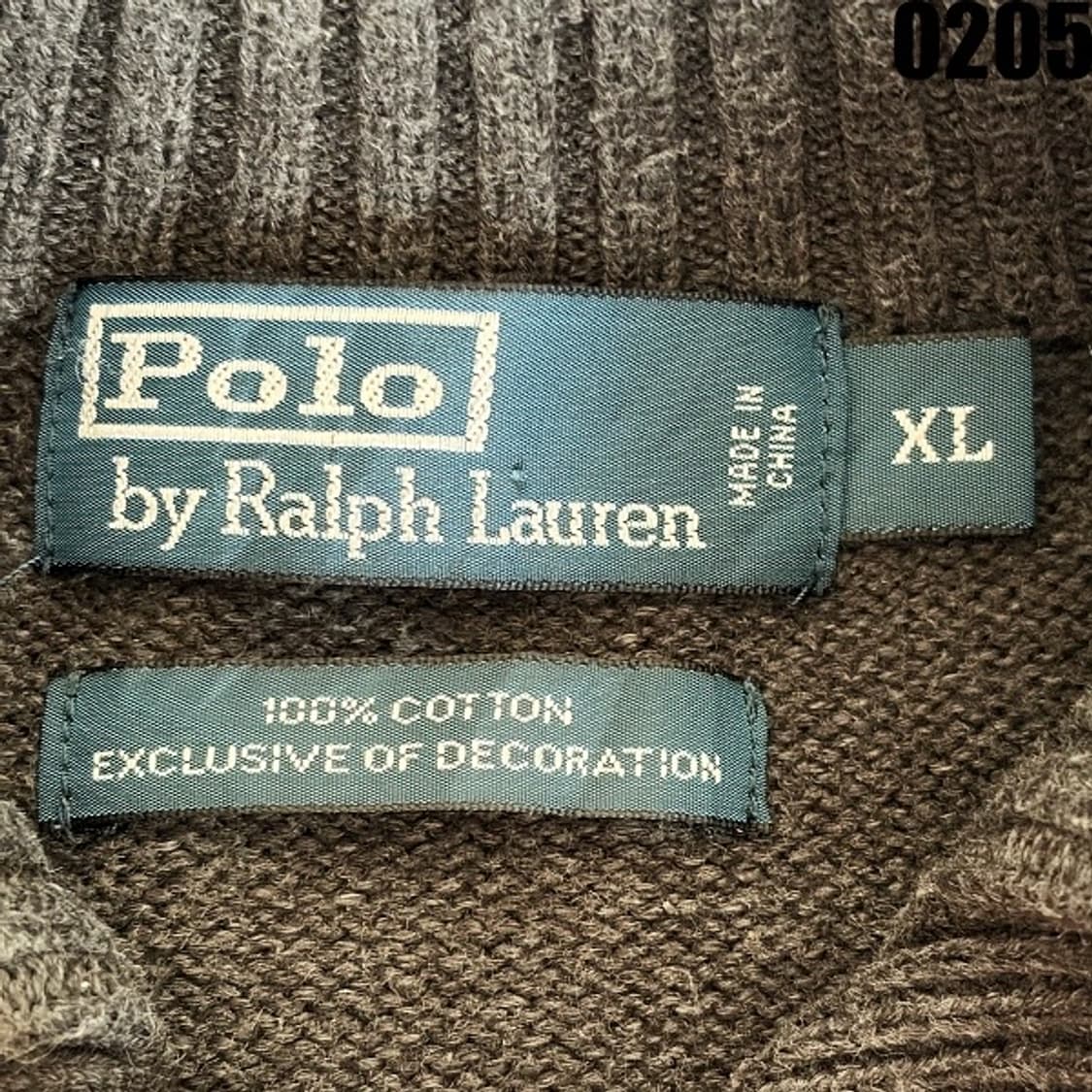 폴로 랄프로렌 헨리넥 버튼 니트 스웨터 XL 차콜그레이 0205 상품이미지7