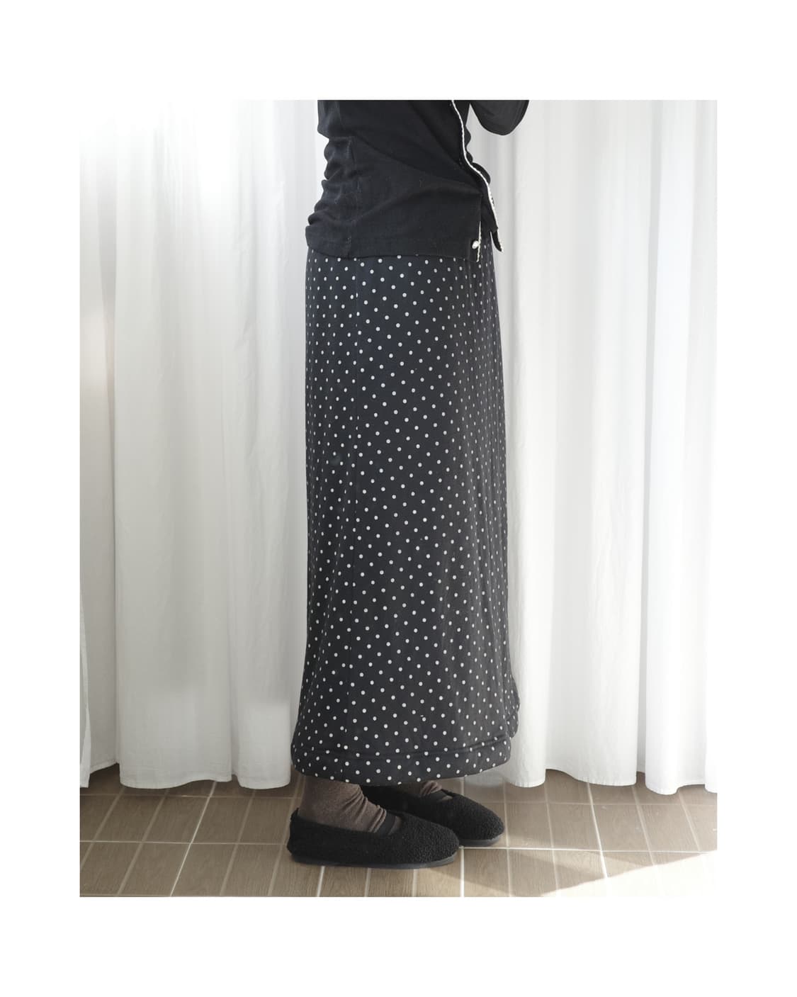 Dot fur long skirt 상품이미지7