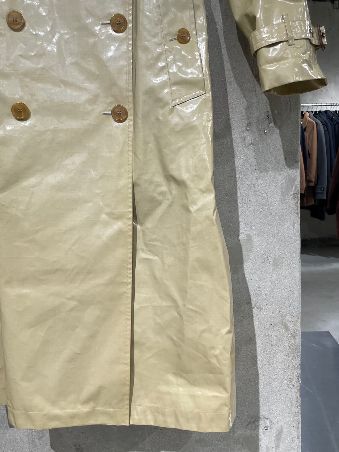 버버리 라이트 옐로우 코팅 더블 브레스티드 코트 상품이미지5