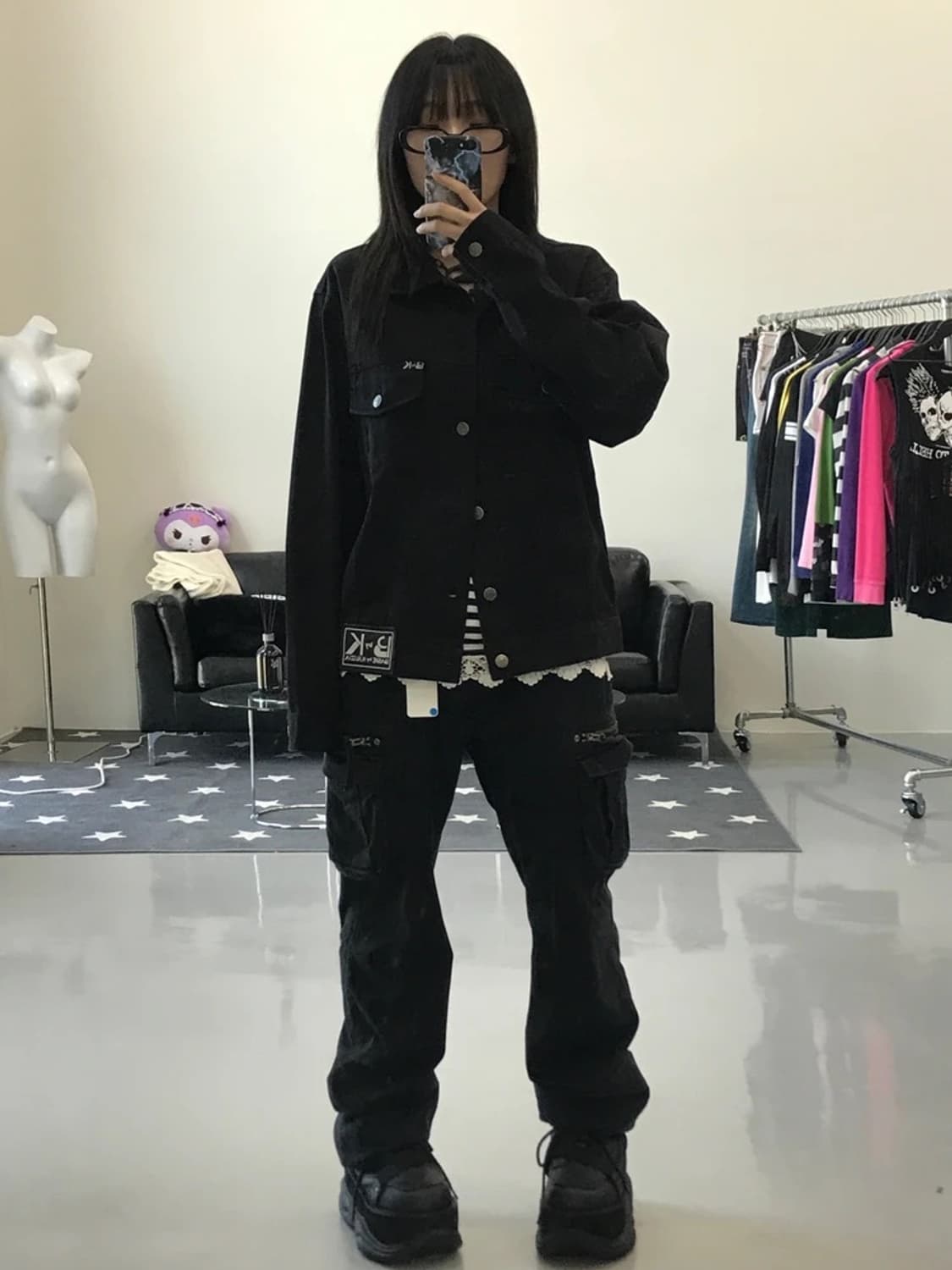 크리지아 블랙 코튼 자켓 상품이미지2